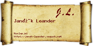 Janák Leander névjegykártya